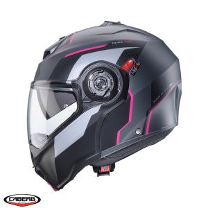 Casca modulabila (flip-up) Caberg model Duke Evo Move M1 SV gun metal (titanium)/negru/fuchsia (roz) mat Pinlock ready – lentila Pinlock inclusa - Img 2