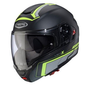 Casca modulabila (flip-up) Caberg model Levo X Elite L6 negru/gri/galben fluor mat Pinlock ready - lentila Pinlock inclusa (fibra de sticla) - Img 2