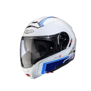 Casca modulabila (flip-up) Caberg model Levo X Elite O5 alb/albastru/rosu lucios Pinlock ready - lentila Pinlock inclusa (fibra de sticla) - Img 6