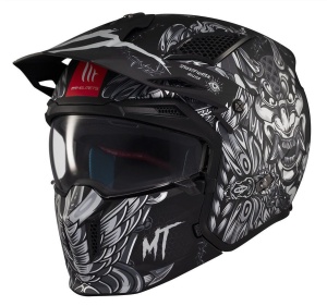 Casca MT Streetfighter SV S B2 Hellish negru mat (ochelari soare integrati) - masca (protectie) barbie si cozoroc detasabile - omologare noua ECE 22.06 - Img 2