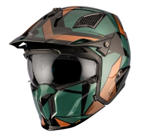 Casca MT Streetfighter SV S P1R A9 verde lucios (ochelari soare integrati) - masca (protectie) barbie si cozoroc detasabile - omologare noua ECE 22.06