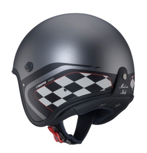 Casca open face (jet) Caberg model Freeride X Daytona O9 matt gun (titanium)/negru/alb mat (fibra de sticla) - Img 3