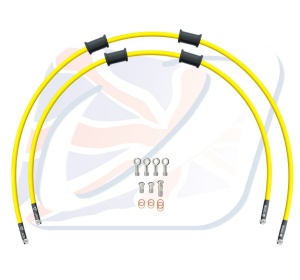 CROSSOVER Front brake hose kit Venhill POWERHOSEPLUS YAM-8013FS-YE (2 conducte in kit) Yellow hoses, stainless steel fittings