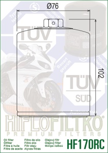 Filtru de ulei HIFLOFILTRO HF170CRC Race Cromat - Img 2