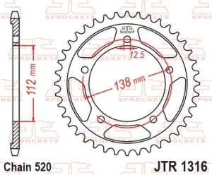 Foaie spate JT JTR 1316-45 45T, 520 - Img 2