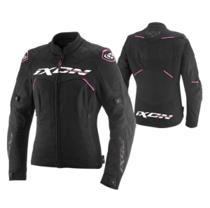 Geaca (jacheta) motociclete femei Racing/Roadster Ixon All season model Meteor 31 LS culoare: negru/alb/roz (concept 3 in 1) - Img 3