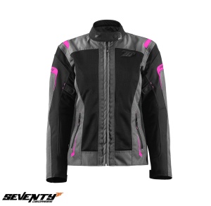 Geaca moto femei Seventy model SD-JT68 Sahara gri/roz - Img 3