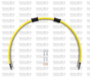 Kit conducta frana spate Venhill POWERHOSEPLUS HON-1011R-YE (1 conducta in kit) Yellow hoses, chromed fittings