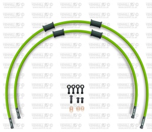 Kit conducte de frana fata Venhill POWERHOSEPLUS HON-4007FB-GR (1 conducta in kit) Green hoses, black fittings