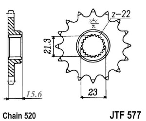 Kit de lant D.I.D Chain - Argintiu chain 520 ZVM-X, X-ring (X, NX, QX, XS), CHK front sprocket JT CHK rubber cushioned, CHK rear sprocket JT pentru YAMAHA TT 600 R 1998-2003 - Img 3