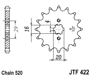 Kit de lant D.I.D Chain - Auriu chain 520 ERT, Non-sealed, CHK front sprocket JT, CHK rear sprocket JT pentru KAWASAKI KX 125 1985-1989 - Img 3