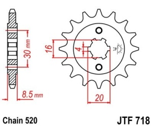 Kit de lant D.I.D Chain - Auriu chain 520 MX, Non-sealed, CHK front sprocket JT, CHK rear sprocket JT pentru HUSQVARNA CR 125 1990-1994 - Img 3