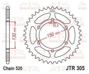 Kit de lant D.I.D Chain - Auriu chain 520 VX, X-ring (X, NX, QX, XS), CHK front sprocket JT CHK rubber cushioned, CHK rear sprocket JT pentru HONDA NX 650 Dominator 1995-2001 - Img 6