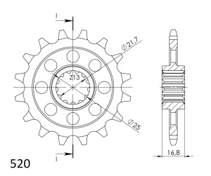 Kit de lant D.I.D Chain - Auriu chain 520 ZVM-X, X-ring (X, NX, QX, XS), CHK front sprocket SUPERSPROX, CHK rear sprocket SUPERSPROX pentru HONDA NC 700 D Integra 2012-2013 - Img 3