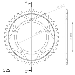 Kit de lant D.I.D Chain - Auriu chain 525 ZVM-X, X-ring (X, NX, QX, XS), CHK front sprocket SUPERSPROX, CHK rear sprocket SUPERSPROX pentru TRIUMPH Speed Four 600 2003-2005 - Img 5