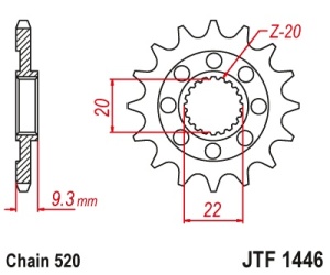 Kit de lant D.I.D Chain - Auriu lant 520 DZ, Non-sealed, pinion fata JT, foaie spate JT pentru KAWASAKI KX 250 (F) 4T 2006-2010 - Img 3