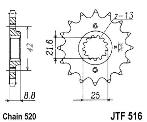 Kit de lant EK - Argintiu chain 520 DEX, X-ring (X, NX, QX, XS), CHK front sprocket JT CHK rubber cushioned, CHK rear sprocket JT pentru SUZUKI GS 500 F 2004-2010 - Img 3