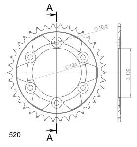 Kit de lant EK - Argintiu chain 520 SRX, X-ring (X, NX, QX, XS), CHK front sprocket JT CHK rubber cushioned, CHK rear sprocket SUPERSPROX pentru DUCATI Monster 600 1994 - Img 6