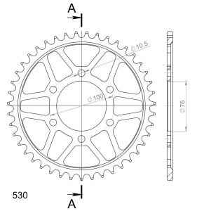 Kit de lant EK - Argintiu chain 530 SRX, X-ring (X, NX, QX, XS), CHK front sprocket JT, CHK rear sprocket SUPERSPROX pentru SUZUKI GSX ES/EF 750 1983-1986 - Img 5