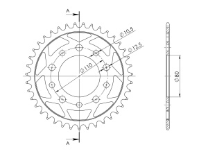 Kit de lant EK - Auriu chain 525 ZVX, X-ring (X, NX, QX, XS), CHK front sprocket SUPERSPROX, CHK rear sprocket SUPERSPROX pentru TRIUMPH Speedmaster 865 2006-2015 - Img 5