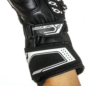 Manusi femei Racing vara piele Ixon model Thund LS culoare: negru/alb - degete tactile - Img 4