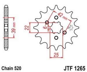 Pinion fata JT JTF 1265-15 15T, 520 - Img 2
