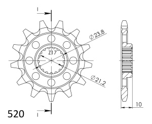 Pinion fata SUPERSPROX CST-1443:13 13T, 520 - Img 2