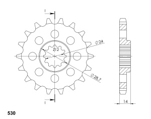 Pinion fata SUPERSPROX CST-1529:17 17T, 530 - Img 2