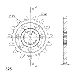 Pinion fata SUPERSPROX CST-1802:15 - Img 2