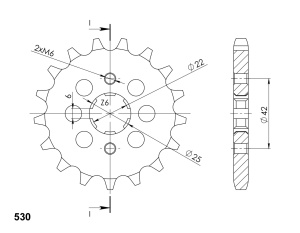 Pinion fata SUPERSPROX CST-278:17 17T, 530 - Img 2