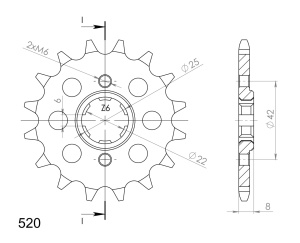 Pinion fata SUPERSPROX CST-281:13 13T, 520 - Img 2