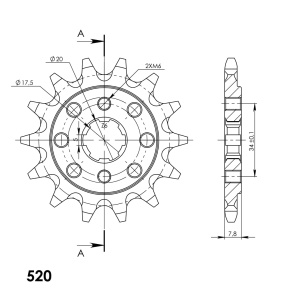 Pinion fata SUPERSPROX CST-327:14 14T, 520 - Img 2