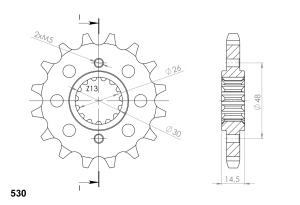 Pinion fata SUPERSPROX CST-339:16 16T, 530 - Img 2