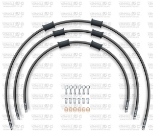 STANDARD Front brake hose kit Venhill POWERHOSEPLUS APR-10002FS-BK (3 conducte in kit) Black hoses, stainless steel fittings