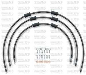 STANDARD Front brake hose kit Venhill POWERHOSEPLUS SUZ-11006FS-BK (3 conducte in kit) Black hoses, stainless steel fittings
