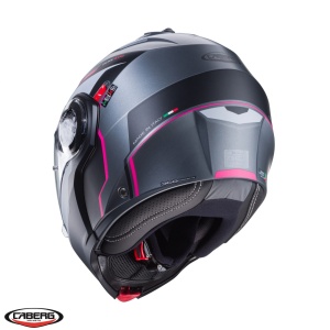 Casca modulabila (flip-up) Caberg model Duke Evo Move M1 SV gun metal (titanium)/negru/fuchsia (roz) mat Pinlock ready – lentila Pinlock inclusa - Img 3