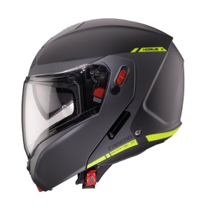 Casca modulabila (flip-up) Caberg model Horus X Ray L6 negru/gri/galben fluor mat Pinlock ready - lentila Pinlock inclusa - Img 3