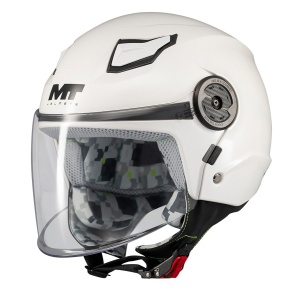 Casca open face MT Lite Kids Pure A0 alb lucios - casca de copii