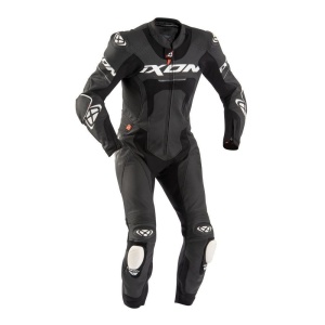 Costum (combinezon) motociclete barbati piele Ixon vara model Jackal MS culoare: negru