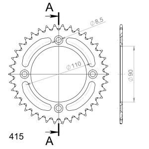 Foaie spate ALU SUPERSPROX RAL-452:38-ORG portocaliu 38T, 415 - Img 2