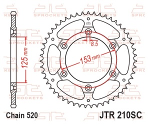 Foaie spate JT JTR 210-48SC 48T, 520 Self Cleaning Lightweight - Img 2