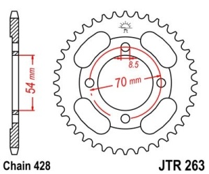 Foaie spate JT JTR 263-36 36T, 428 - Img 2