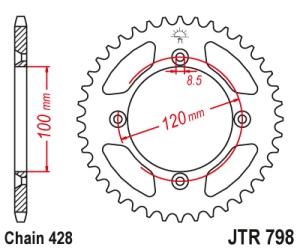 Foaie spate JT JTR 798-46 46T, 428 - Img 2
