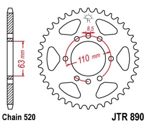 Foaie spate JT JTR 890-45ZBK 45T, 520 Black zinc - Img 2