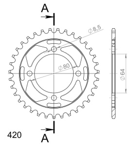 Kit de lant D.I.D Chain - Argintiu chain 420 D, Non-sealed, CHK front sprocket SUPERSPROX, CHK rear sprocket SUPERSPROX pentru YAMAHA TT-R 90 2000-2004 - Img 5