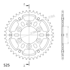 Kit de lant D.I.D Chain - Argintiu chain 525 VX, X-ring (X, NX, QX, XS), CHK front sprocket JT CHK rubber cushioned, CHK rear sprocket SUPERSPROX STEALTH pentru KAWASAKI Versys 1000 / S / SE 2012-2024 - Img 5