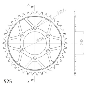 Kit de lant D.I.D Chain - Argintiu chain 525 VX, X-ring (X, NX, QX, XS), CHK front sprocket JT CHK rubber cushioned, CHK rear sprocket SUPERSPROX pentru KAWASAKI Z 900 RS / RS SE 2018-2022 - Img 5