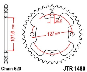 Kit de lant D.I.D Chain - Auriu chain 520 VX, X-ring (X, NX, QX, XS), CHK front sprocket JT, CHK rear sprocket JT pentru ATV POLARIS Outlaw 525 2008-2009 - Img 5