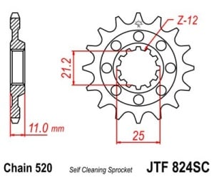 Kit de lant D.I.D Chain - Auriu lant 520 DZ, Non-sealed, pinion fata JT, aluminiu foaie spate JT pentru HUSQVARNA TE 250 2002-2003 - Img 3
