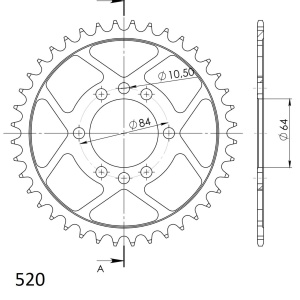 Kit de lant EK - Argintiu chain 520 SRO, O-ring, CHK front sprocket SUPERSPROX, CHK rear sprocket SUPERSPROX pentru ATV KAWASAKI KFX 400 2003-2006 - Img 5